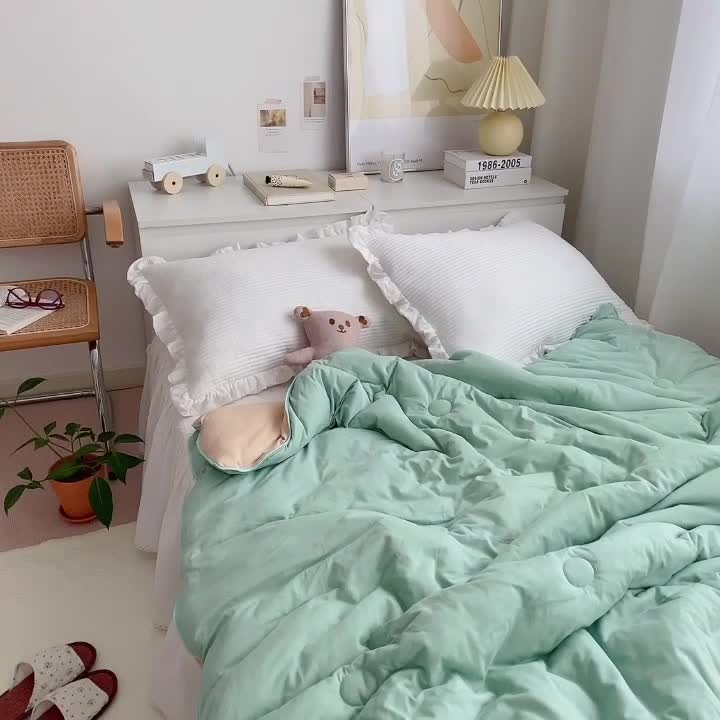 91家纺网 家纺一手货源 找家纺 （总）星期八 2021新款马卡龙大豆针织春秋被冬被