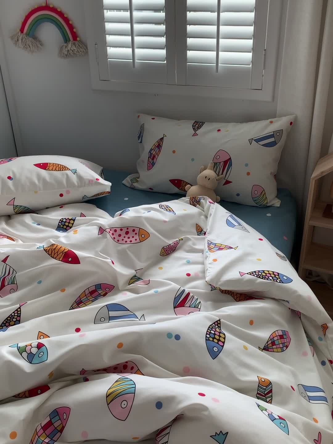 91家纺网 家纺一手货源 找家纺 怡家居 2021新款全棉卡通四件套 好多鱼