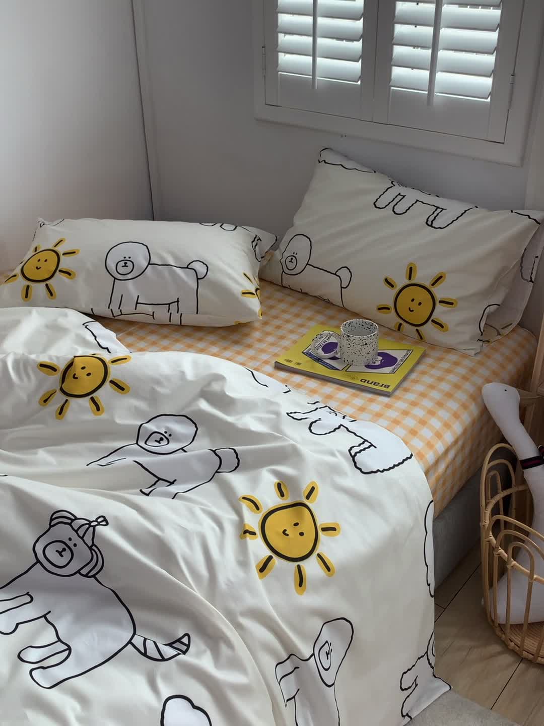 91家纺网 家纺一手货源 找家纺 怡家居 2021新款全棉卡通四件套 小可爱