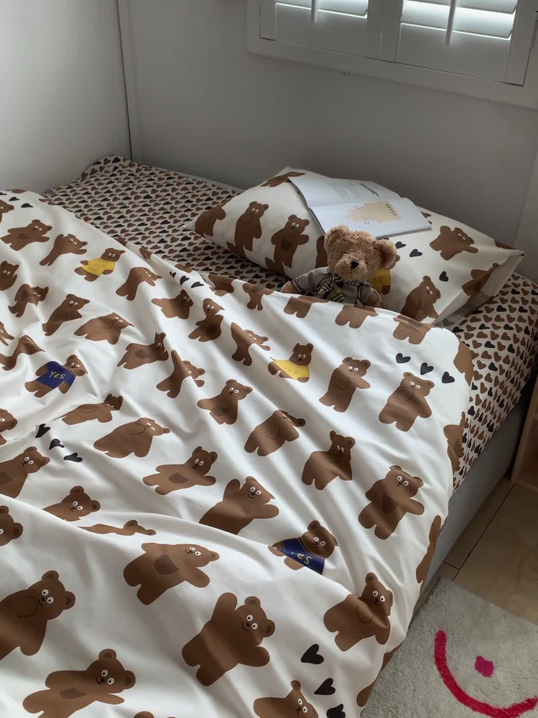 91家纺网 家纺一手货源 找家纺 怡家居 2021新款全棉卡通四件套 熊本熊