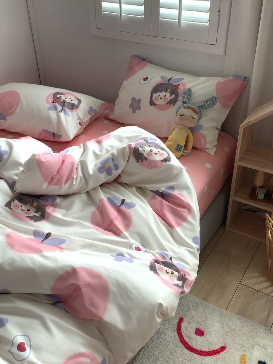 91家纺网 家纺一手货源 找家纺 怡家居 2021新款全棉卡通四件套 元气少女