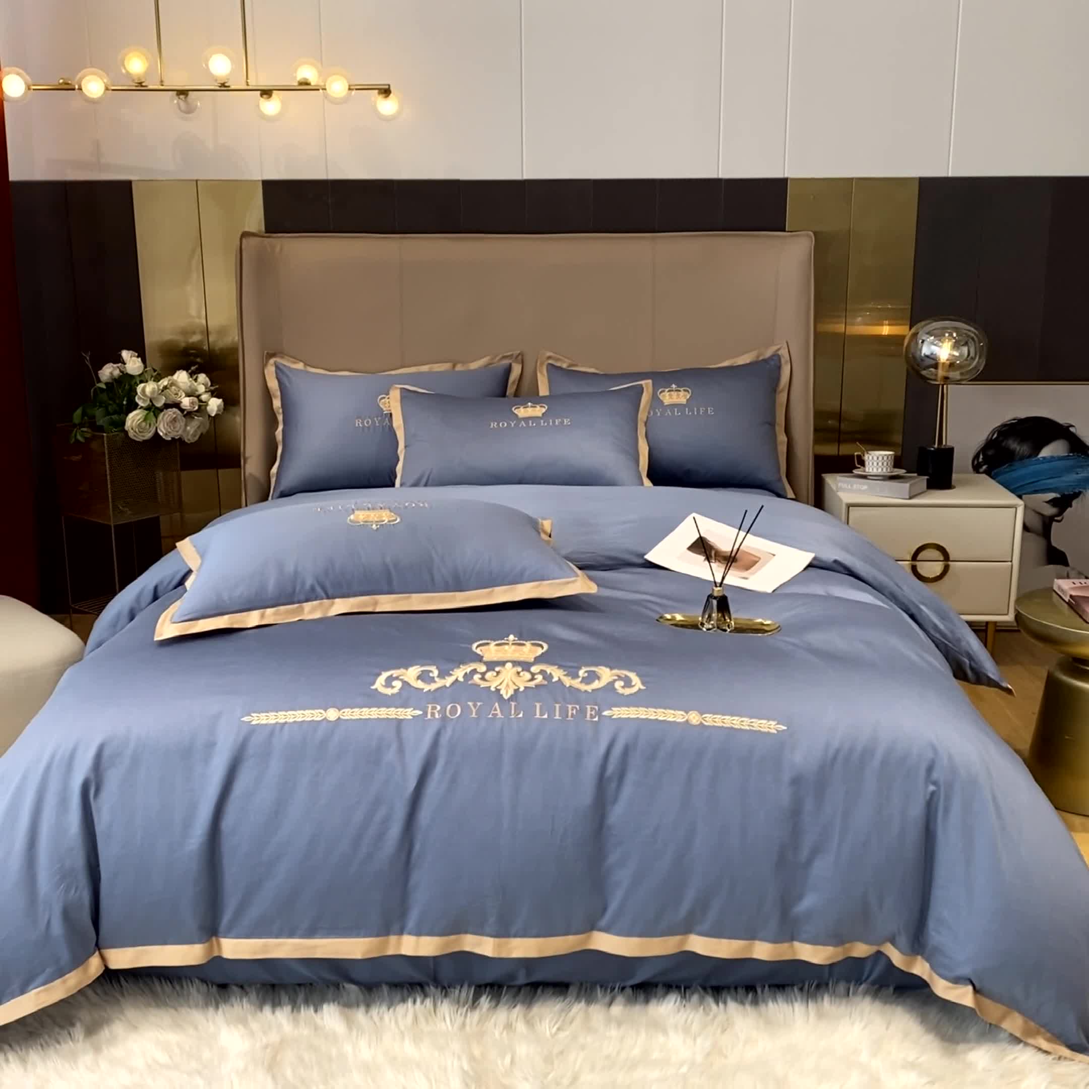 91家纺网 家纺一手货源 找家纺 （总）安妮家居 2021新款皇冠120s长绒棉四件套