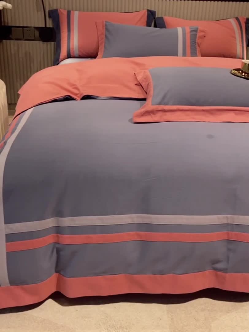 91家纺网 家纺一手货源 找家纺 威克凯丽 秋冬拼接4032磨毛四件套 美丽心语-绅士兰