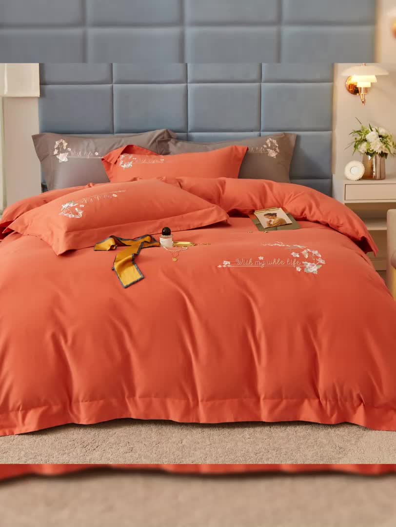 91家纺网 家纺一手货源 找家纺 （总）威克凯丽2021秋冬绣花3221磨毛四件套-布鲁斯系列