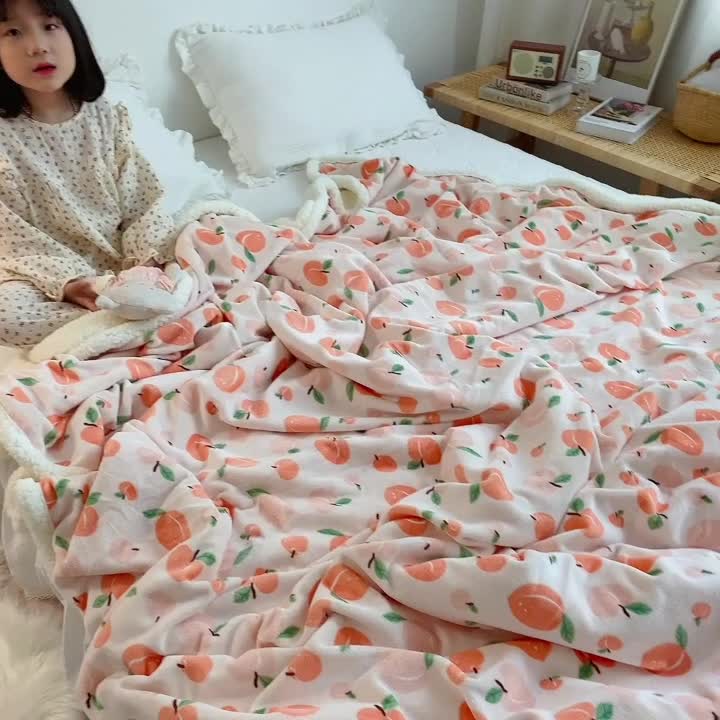 91家纺网 家纺一手货源 找家纺 萝莉家纺 2021保暖加厚牛奶绒毛毯羊羔绒毯子被套毯蜜桃