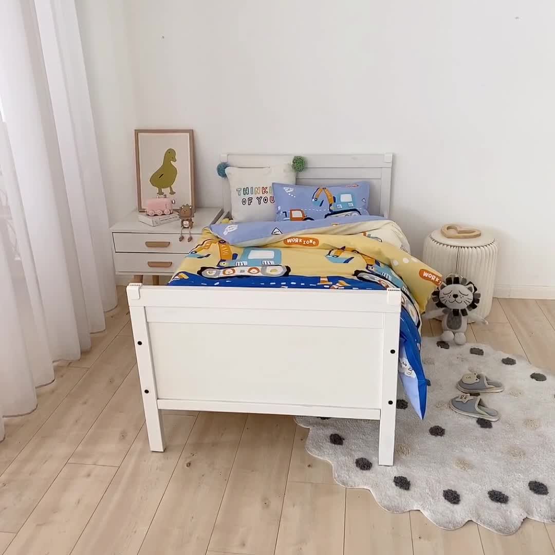 91家纺网 家纺一手货源 找家纺 鱼宝 2021新款AB版全棉婴童套件 开心挖机