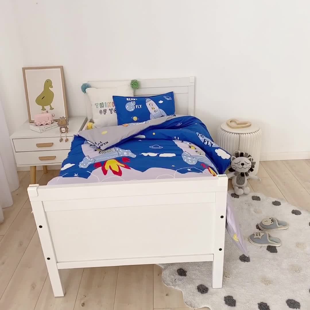 91家纺网 家纺一手货源 找家纺 鱼宝 2021新款AB版全棉婴童套件 星空火箭