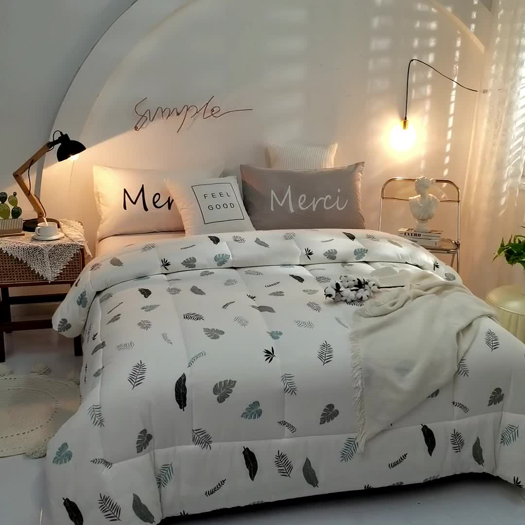 91家纺网 家纺一手货源 找家纺 首爱 2025新款纱布棉花被芯冬被春秋被子被芯 枫情