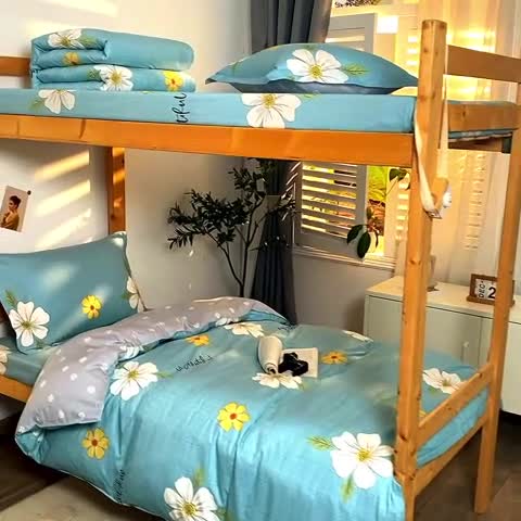 91家纺网 家纺一手货源 找家纺 铭成家纺2021新款全棉印花学生三件套 花开半夏【兰】