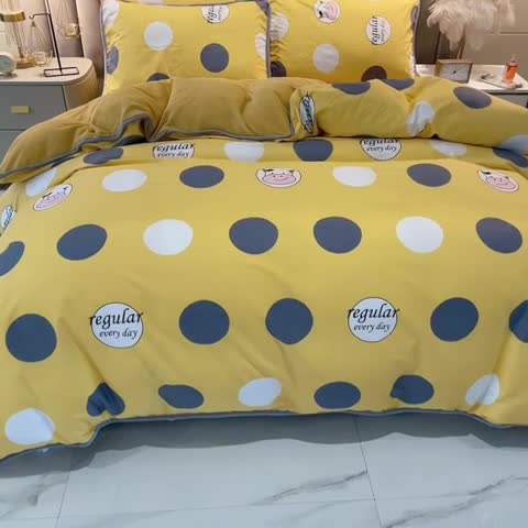 91家纺网 家纺一手货源 找家纺 （总）琪琪阁 2021新款全棉+牛奶绒四件套