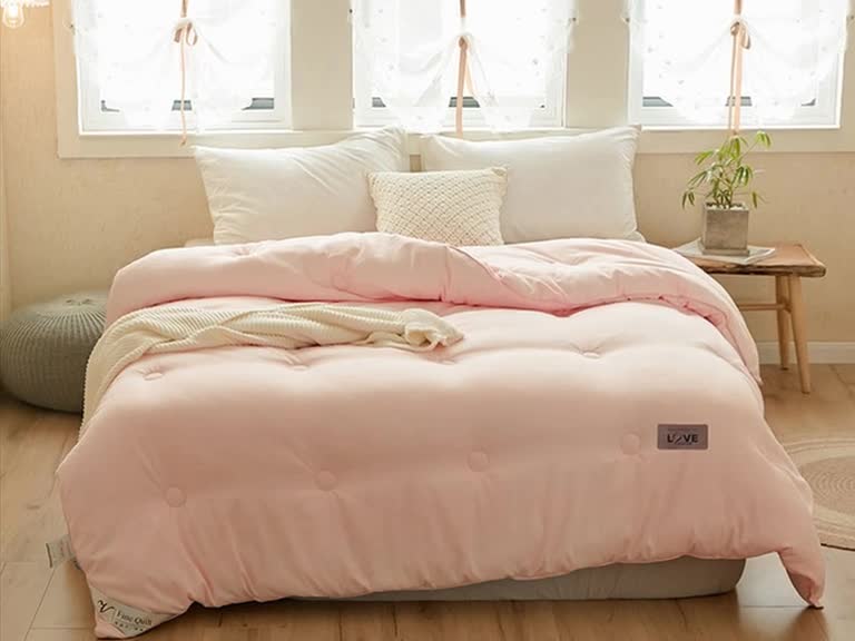 91家纺网 家纺一手货源 找家纺 VIP被业 2021新款云绒棉冬被 玉色