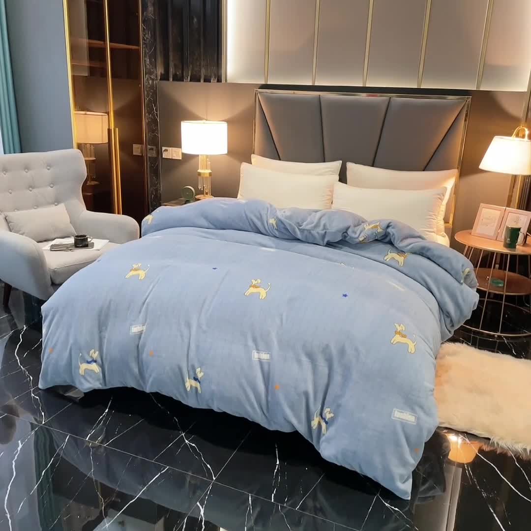 91家纺网 家纺一手货源 找家纺 锦罗绣 2021新款牛奶绒印花单品被套史努比