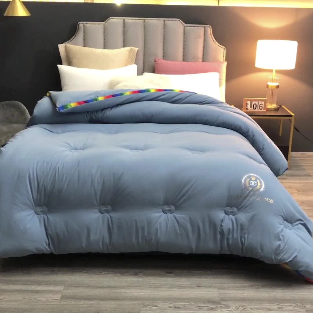 91家纺网 家纺一手货源 找家纺 VIP被业 2021新款彩虹大豆被冬被 彩虹兰