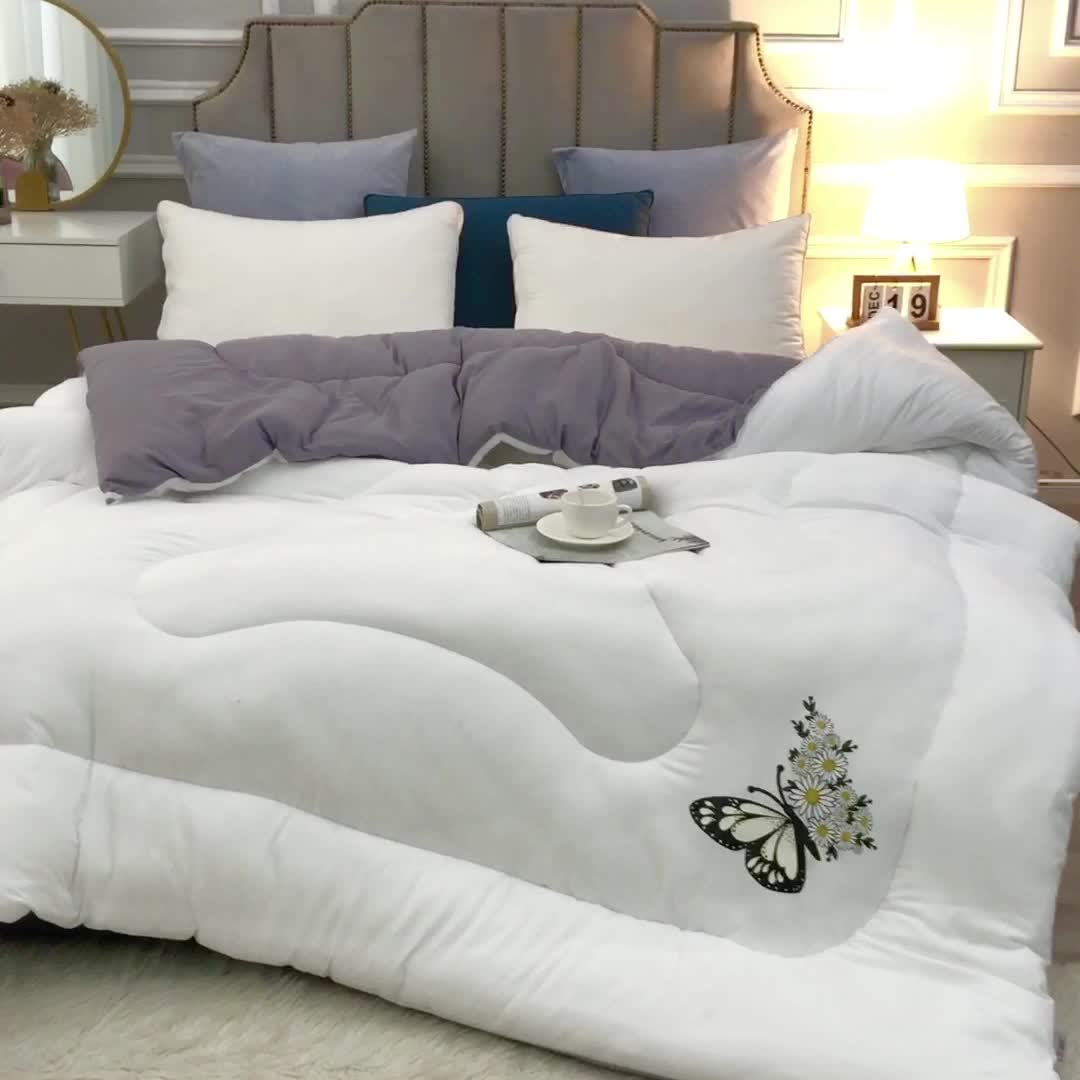 91家纺网 家纺一手货源 找家纺 VIP被业 2021新款7D时尚冬被 蝶舞飞飞