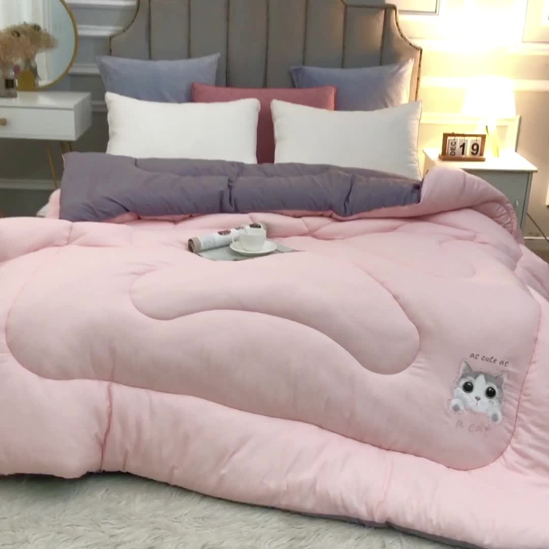 91家纺网 家纺一手货源 找家纺 VIP被业 2021新款7D时尚冬被 可爱喵喵