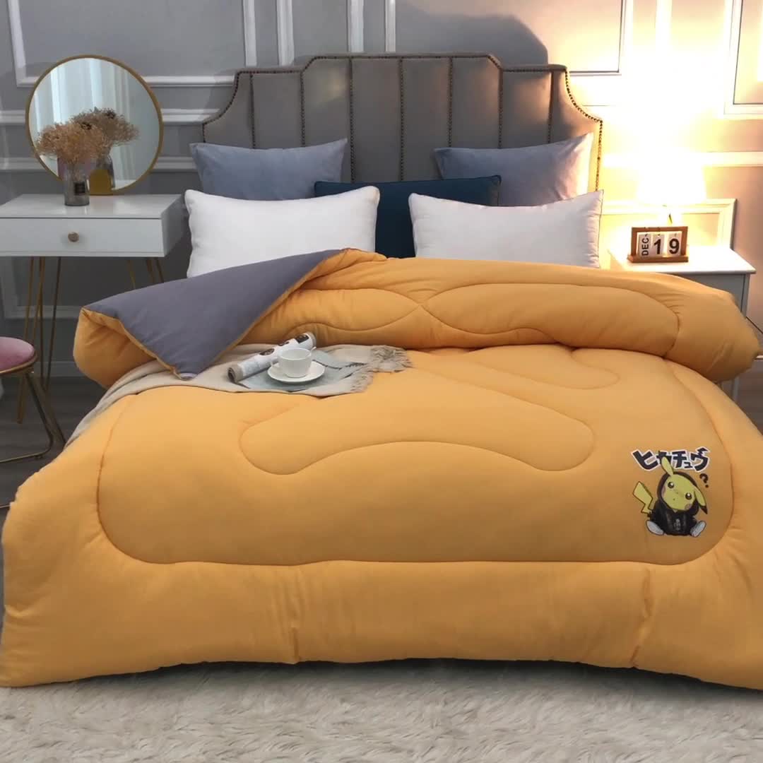 91家纺网 家纺一手货源 找家纺 VIP被业 2021新款7D时尚冬被 皮卡皮卡丘