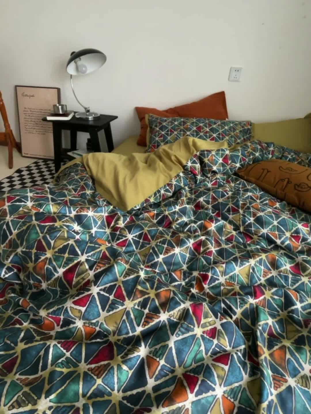 91家纺网 家纺一手货源 找家纺 （总）恋恋三季 2021 秋冬新品60支长绒棉贡缎四件套