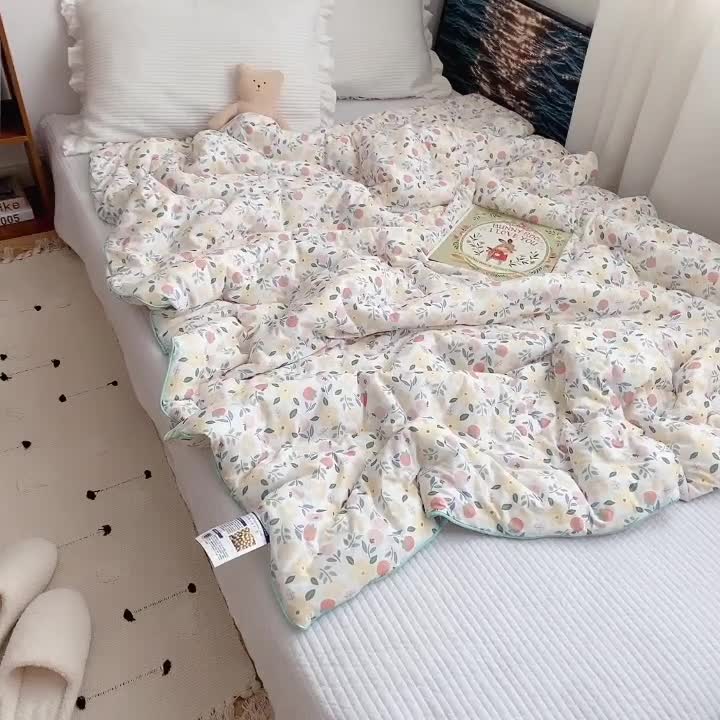 91家纺网 家纺一手货源 找家纺 星期八 2021新款大豆针织春秋被冬被果实