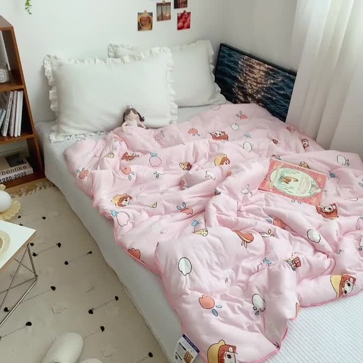 91家纺网 家纺一手货源 找家纺 星期八 2021新款大豆针织春秋被冬被小女孩