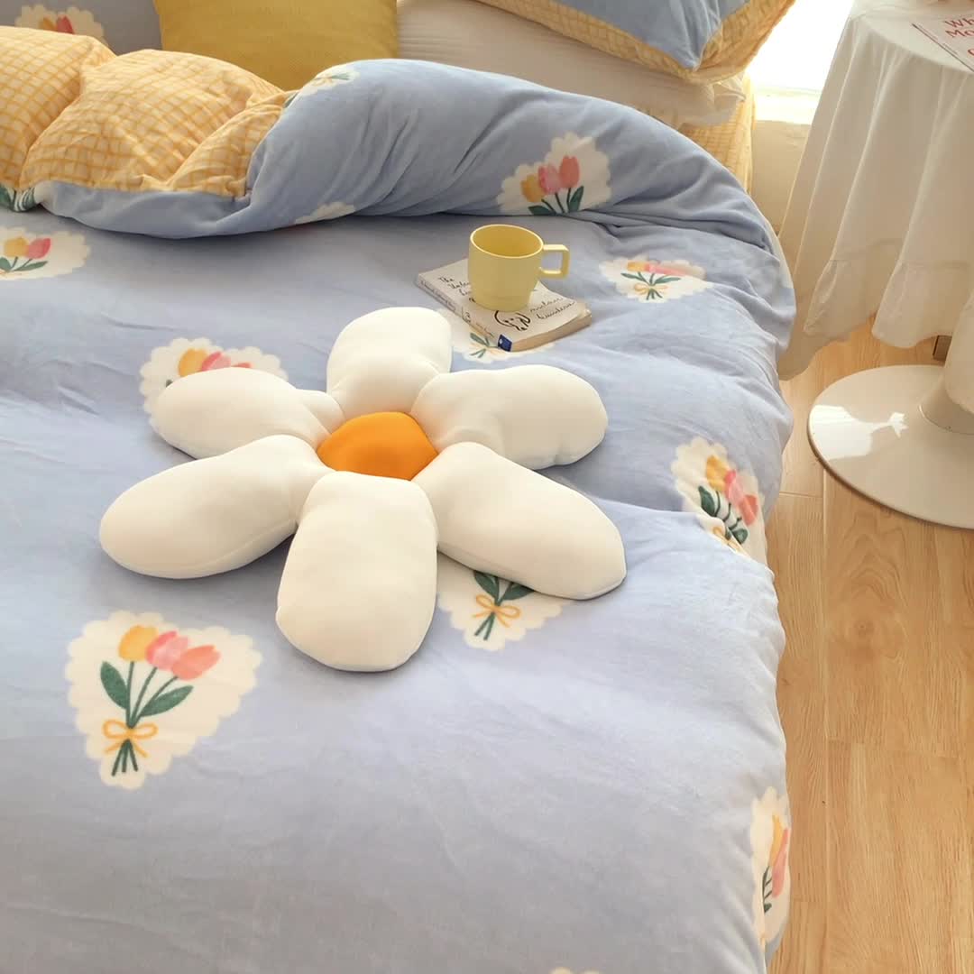 91家纺网 家纺一手货源 找家纺 安哆啦 2021新款220g牛奶绒简约款四件套 心朵