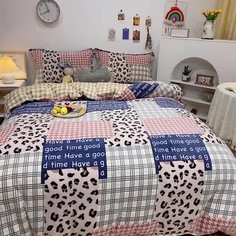 91家纺网 家纺一手货源 找家纺 珺柔家纺2021新款牛奶绒印花四件套 好时光