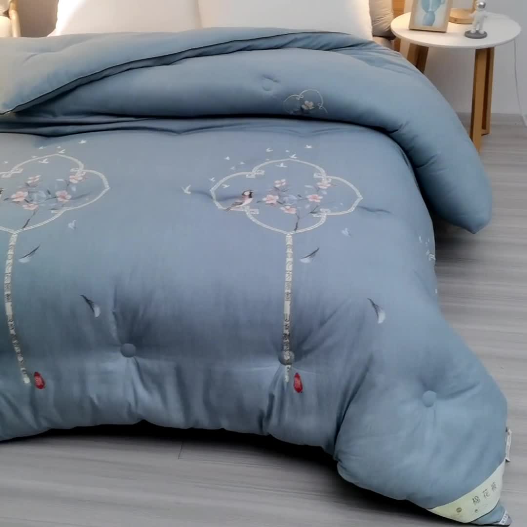 91家纺网 家纺一手货源 找家纺 富威堡2023新款棉花被子春色满园