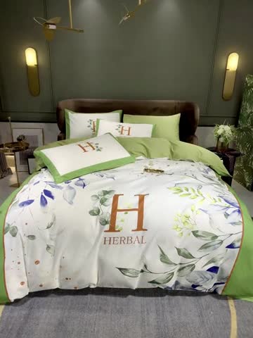 91家纺网 家纺一手货源 找家纺 凡客 2022春夏新款60S贡缎长绒棉印花四件套 炫舞暖阳