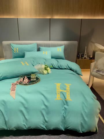 91家纺网 家纺一手货源 找家纺 凡客2021秋冬新款雅棉刺绣四件套-索菲亚 索菲亚-绿