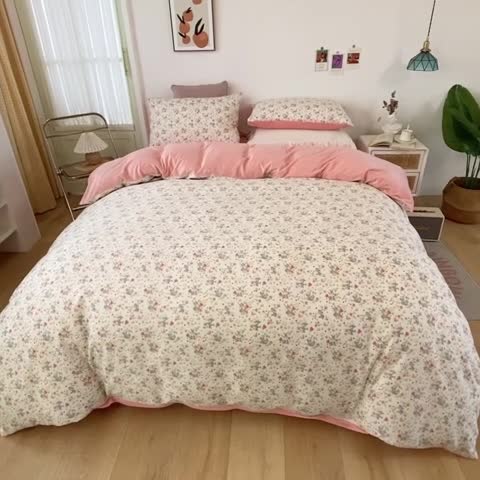 91家纺网 家纺一手货源 找家纺 珺柔家纺2021新款全棉印花水晶绒四件套花间兔