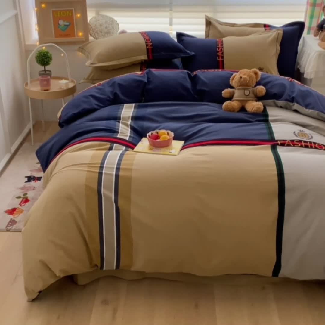 91家纺网 家纺一手货源 找家纺 金爱家 2021新款大版秋冬纯棉磨毛四件套 宝莉