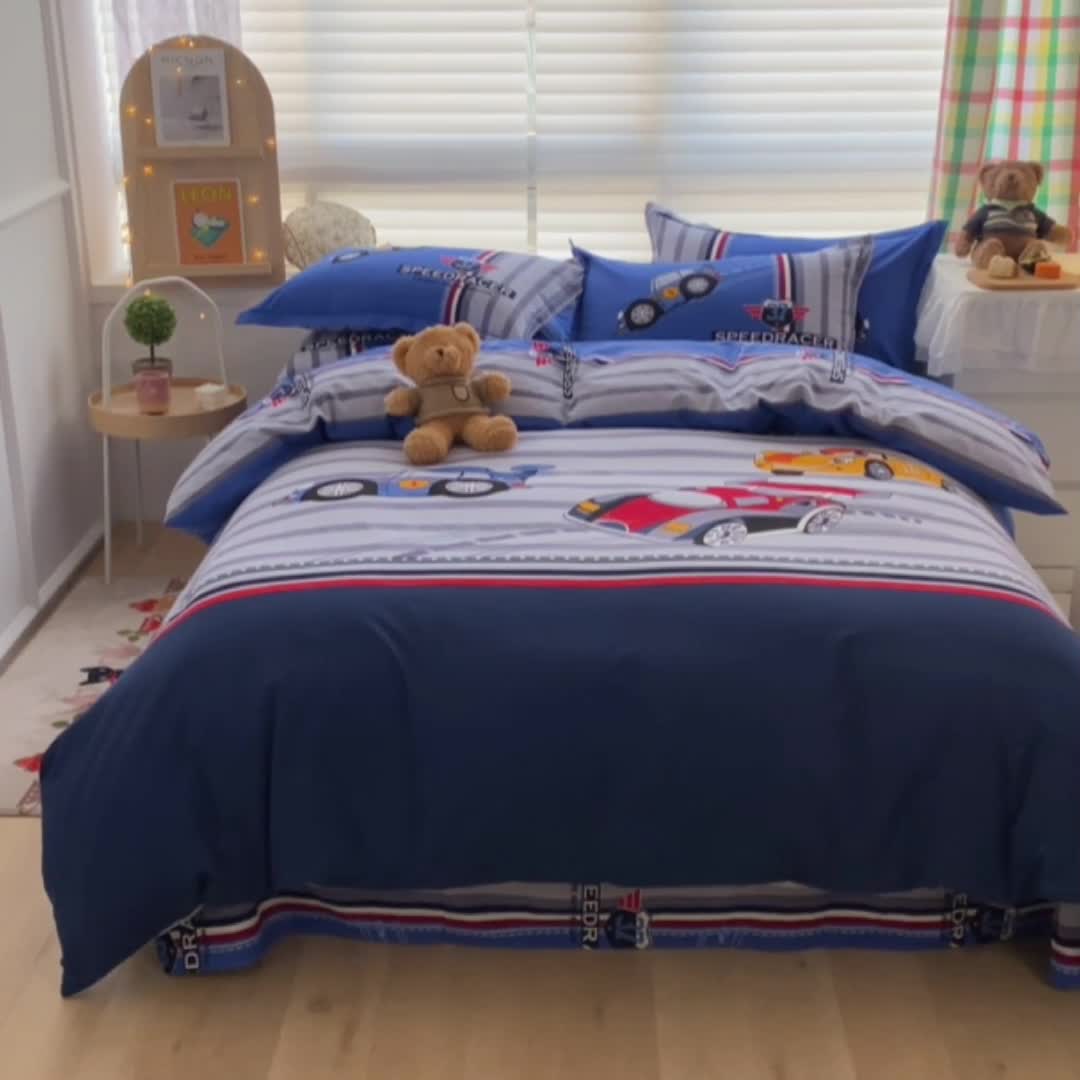 91家纺网 家纺一手货源 找家纺 金爱家 2021新款大版秋冬纯棉磨毛四件套 超级赛道