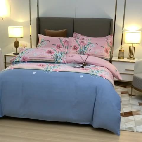 91家纺网 家纺一手货源 找家纺 青竹苑 2021新款全棉磨毛印花四件套 彼岸幽香