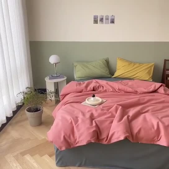 91家纺网 家纺一手货源 找家纺 怡家居 2021新款全棉磨毛混搭四件套 妃