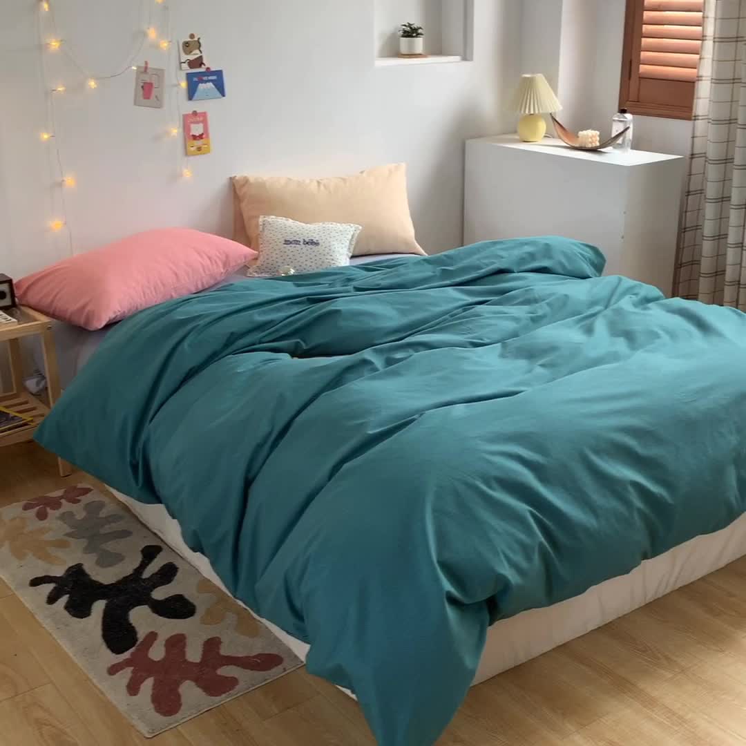 91家纺网 家纺一手货源 找家纺 怡家居 2021新款全棉磨毛混搭四件套 摩卡绿