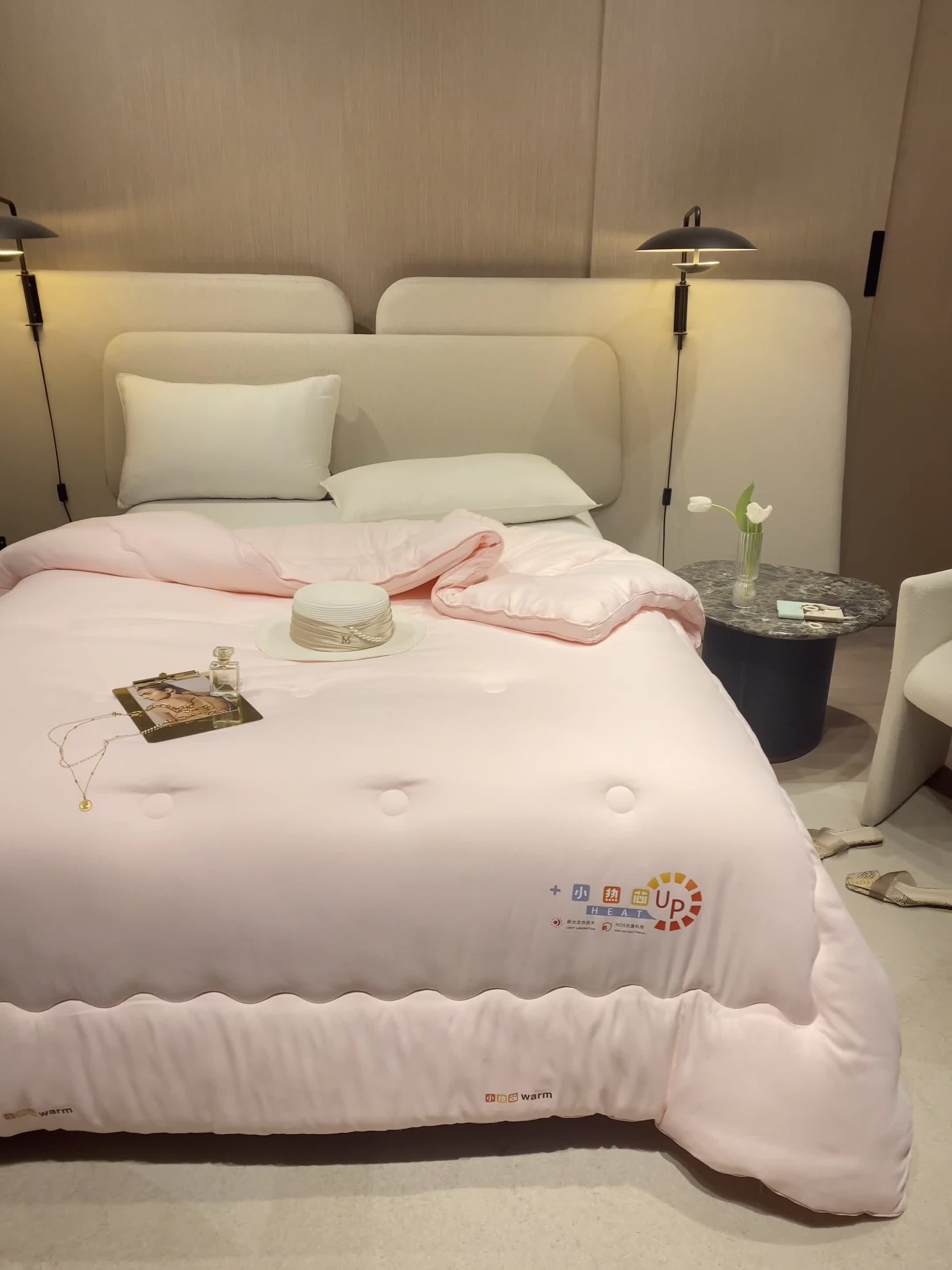 91家纺网 家纺一手货源 找家纺 芯恋2025新款小热芯发热功能立体20%大豆纤维被芯冬被 玉