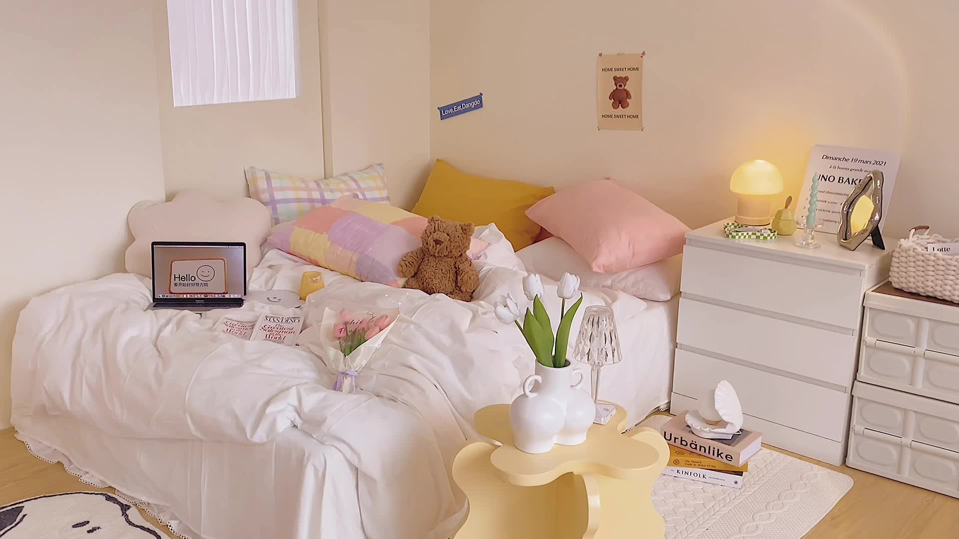 91家纺网 家纺一手货源 找家纺 顾里家纺2021新款40支高密度奶油撞色水洗棉四件套 奶昔白