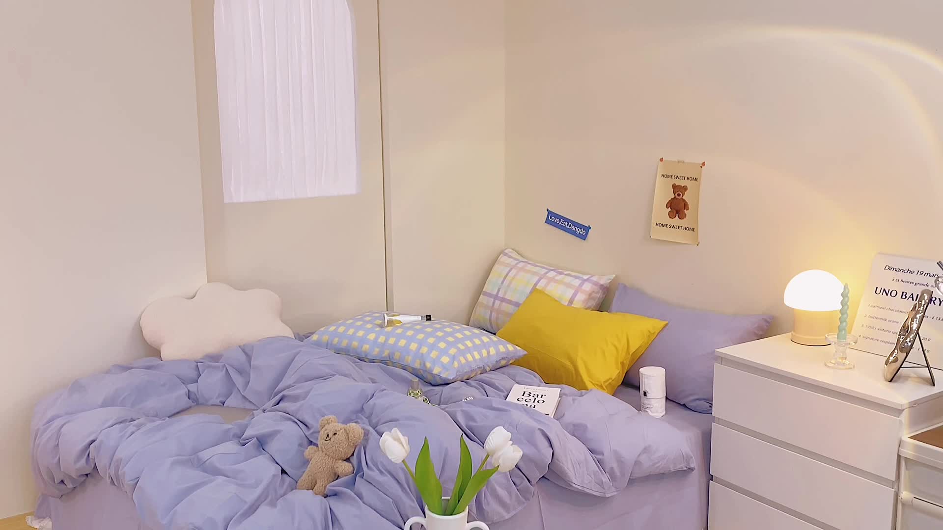 91家纺网 家纺一手货源 找家纺 顾里家纺2021新款40支高密度奶油撞色水洗棉四件套 雾霾蓝