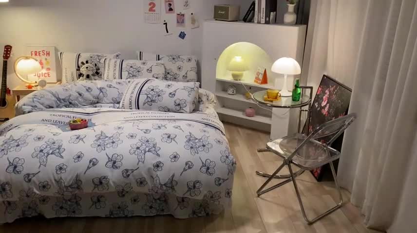 91家纺网 家纺一手货源 找家纺 金爱家 2021新款跑量款牛奶绒四件套 山茶花-蓝