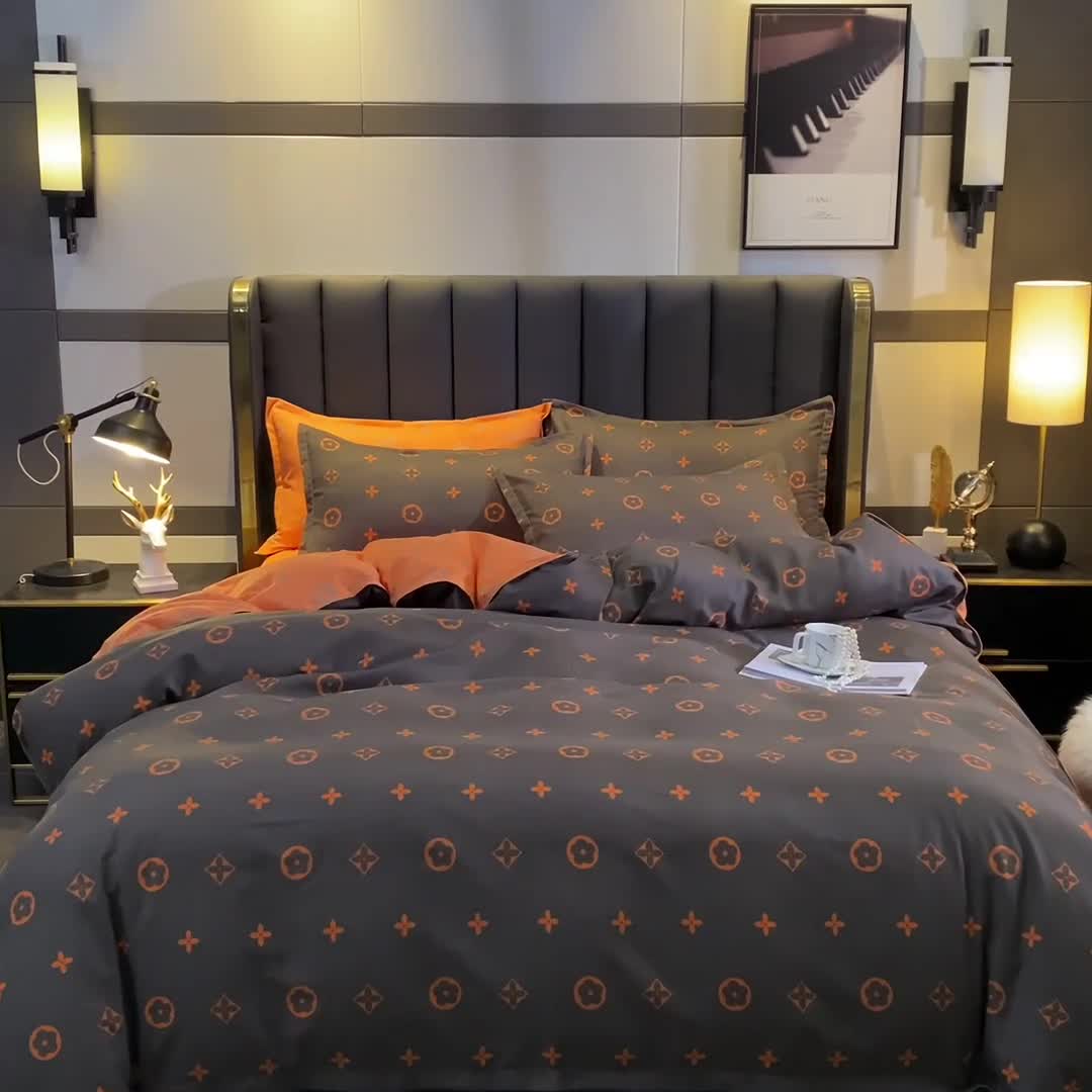 91家纺网 家纺一手货源 找家纺 赫然 130g生态长绒棉贡棉植物羊绒加厚斜纹磨毛四件套路易斯