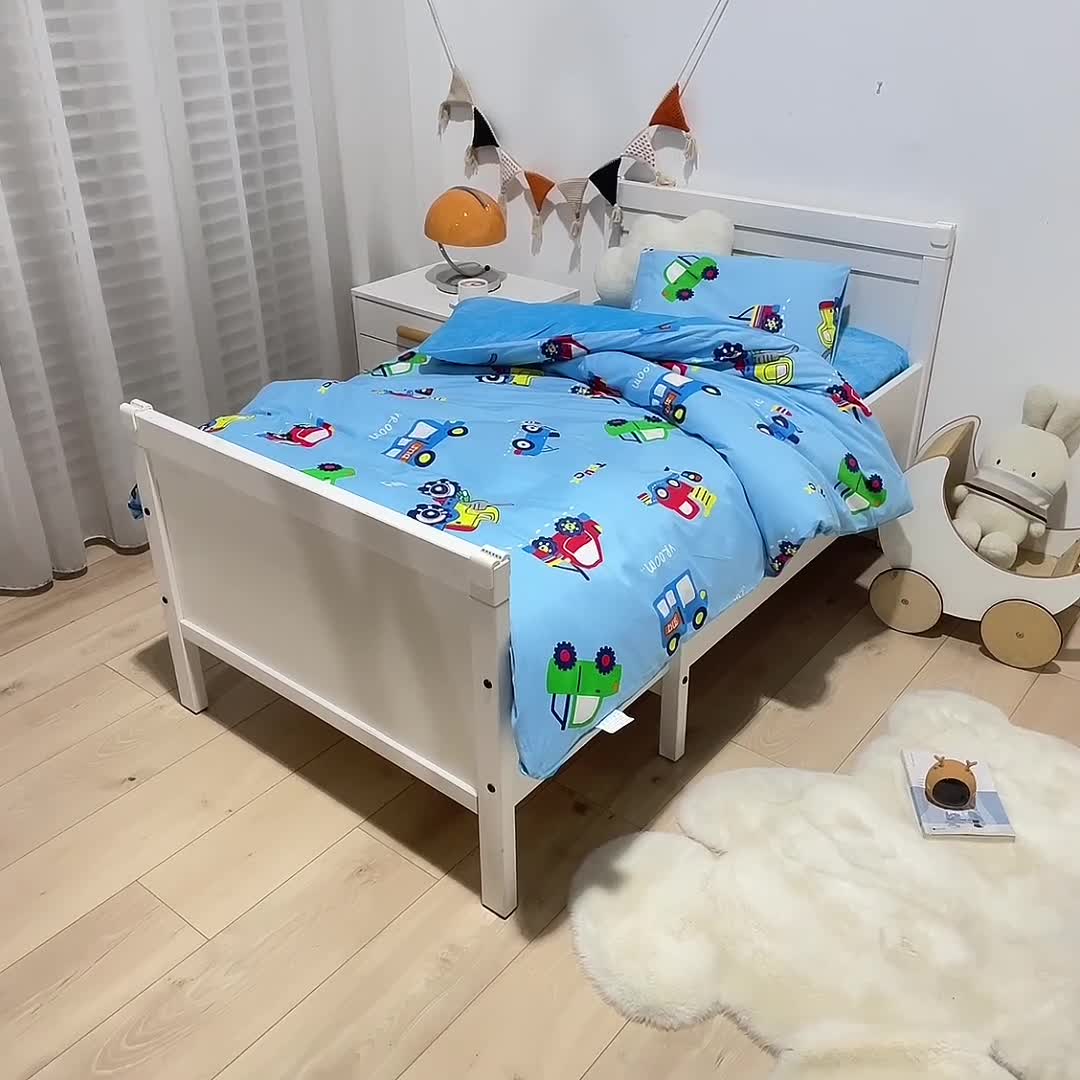 91家纺网 家纺一手货源 找家纺 鱼宝 2021新款棉加绒幼儿园多件套 都市汽车