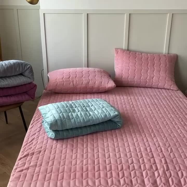 91家纺网 家纺一手货源 找家纺 (总）小米笠 2021新款牛奶绒夹棉床笠