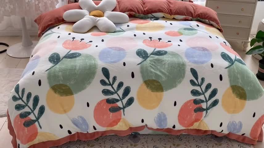 91家纺网 家纺一手货源 找家纺 （总）金爱家 2021新款高克重牛奶绒四件套