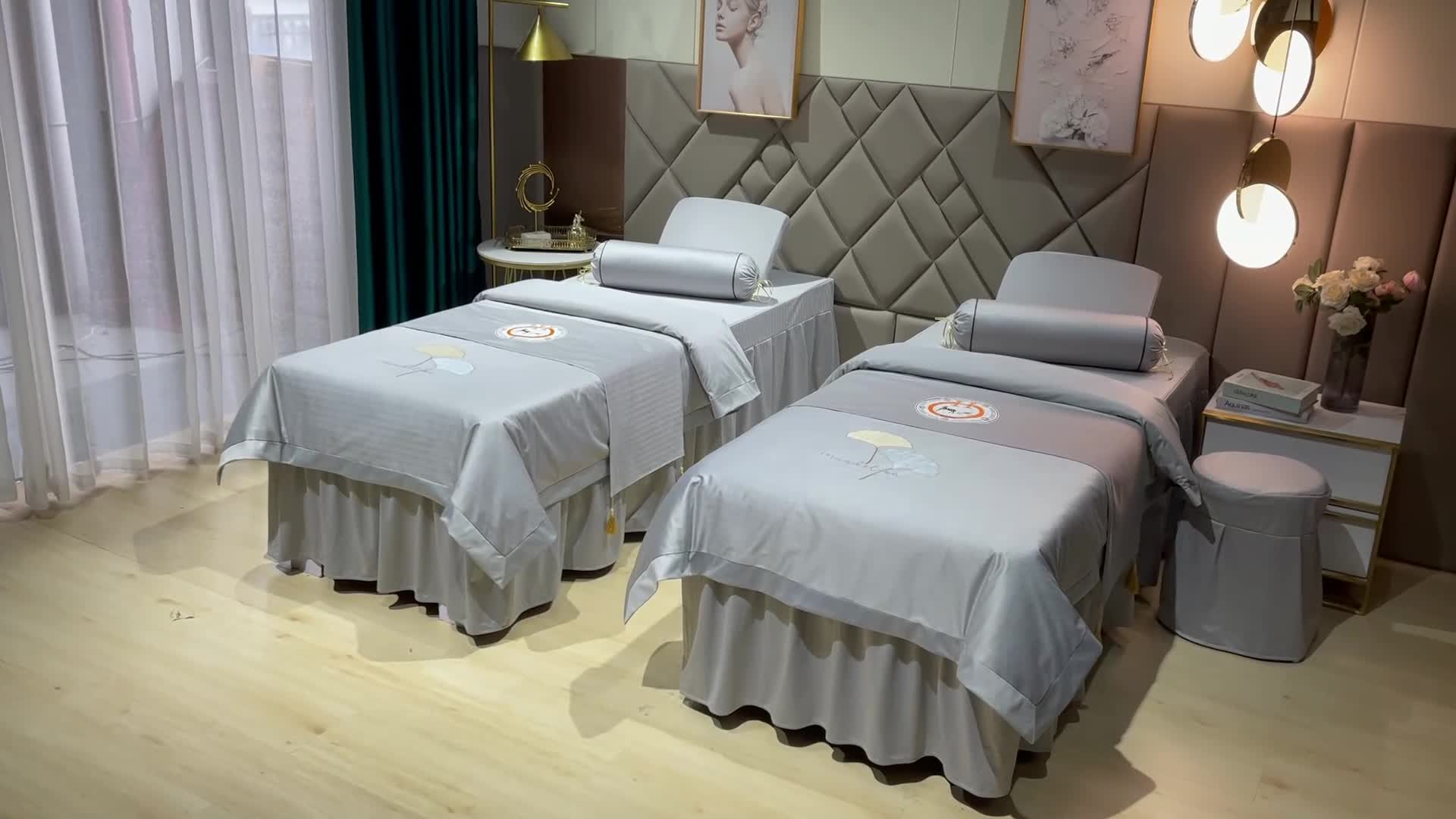 91家纺网 家纺一手货源 找家纺 不打烊家纺 2021新款焕彩尼美容床罩-银杏花开 灰色