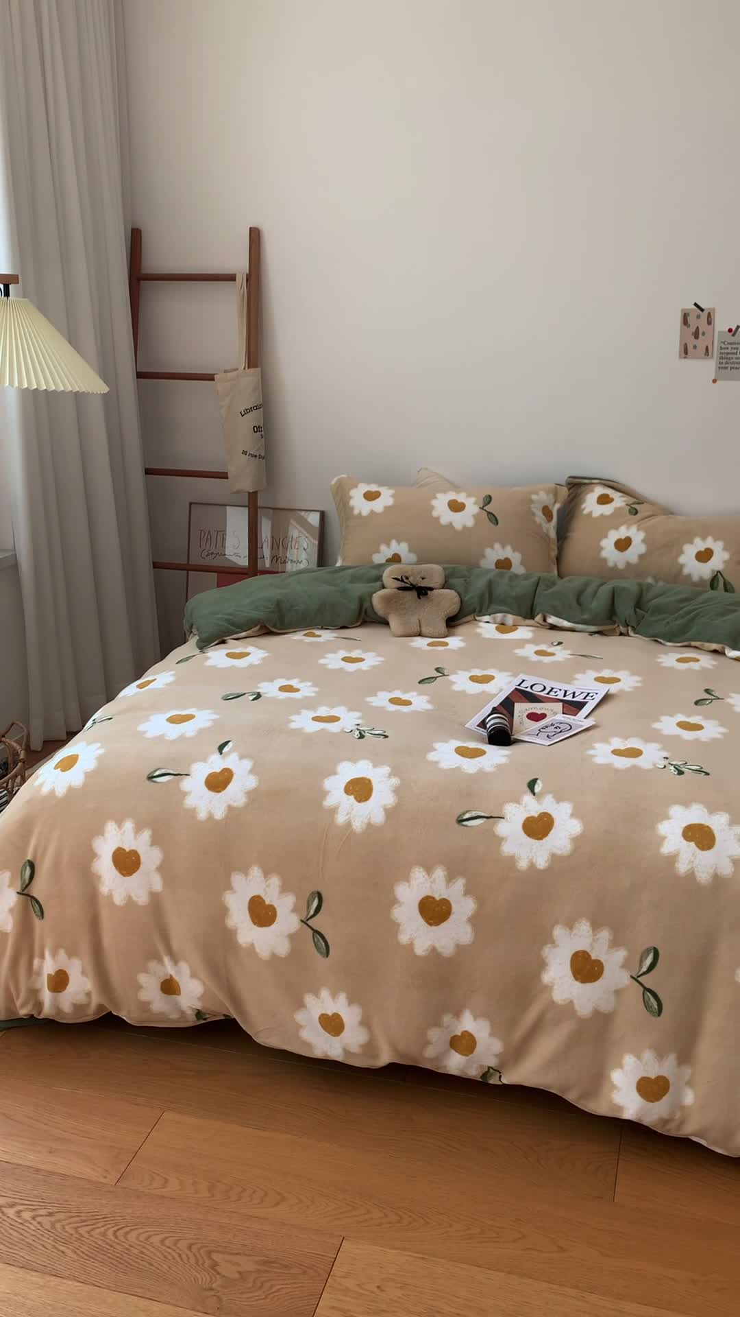 91家纺网 家纺一手货源 找家纺 时年家纺 2021新款牛奶绒印花系列四件套 妮可