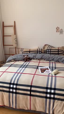 91家纺网 家纺一手货源 找家纺 时年家纺 2021新款牛奶绒印花系列四件套 生活派