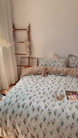 91家纺网 家纺一手货源 找家纺 时年家纺 2021新款牛奶绒印花系列四件套 郁金香