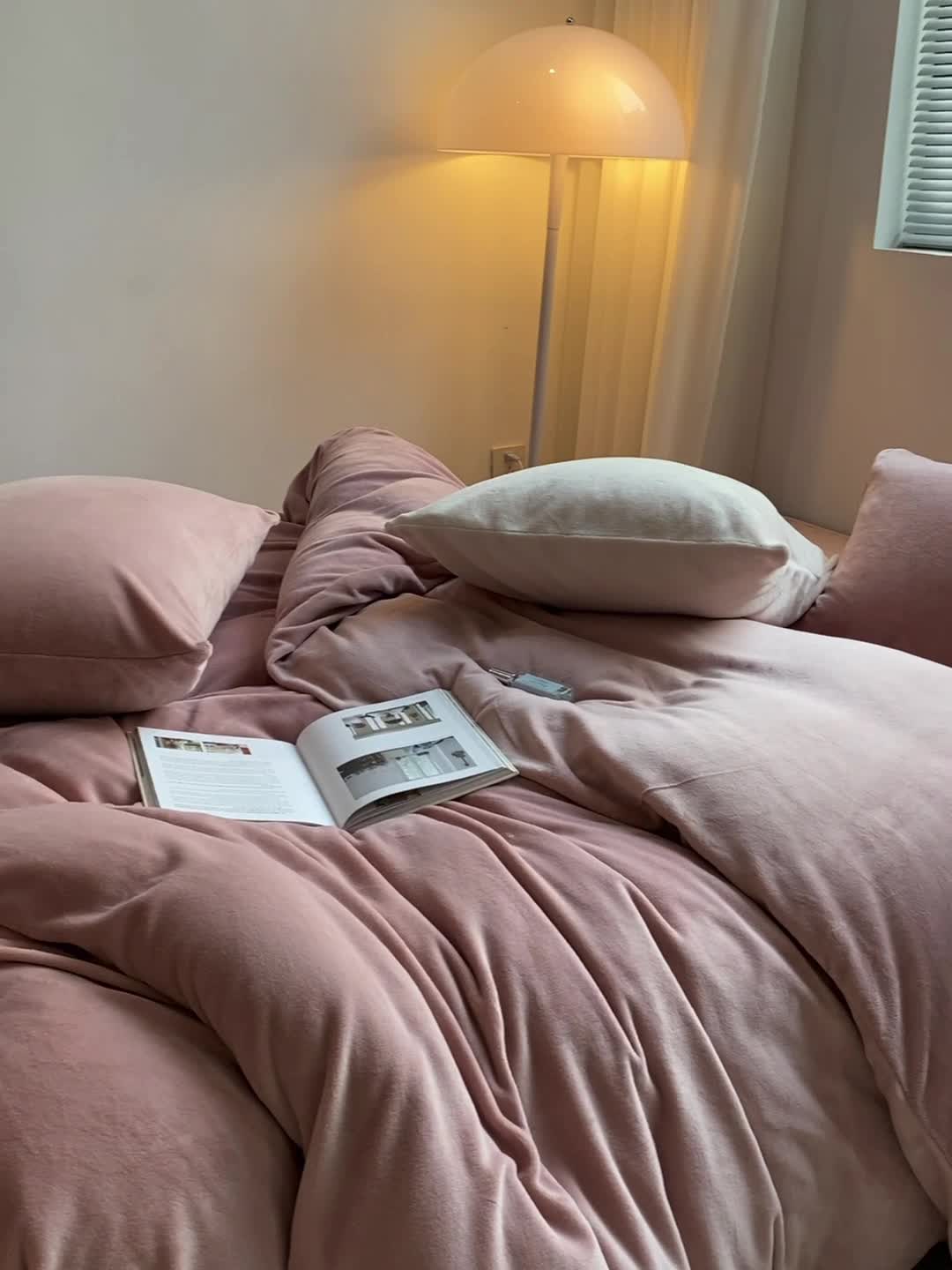 91家纺网 家纺一手货源 找家纺 （总）棉眠 2021新款秋冬纯色牛奶绒四件套