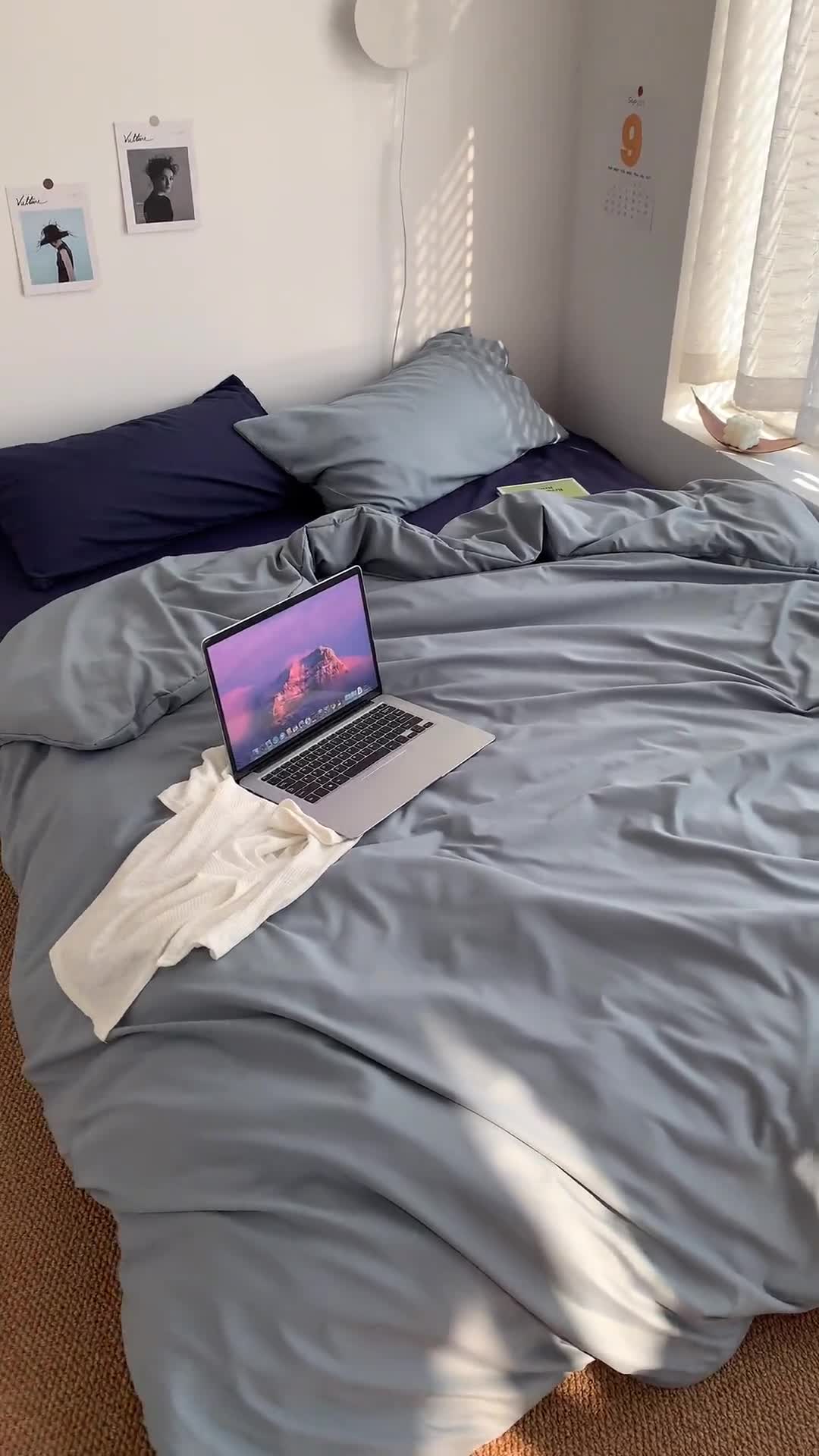 91家纺网 家纺一手货源 找家纺 （总）曼谷新款ins美棉磨毛纯色混搭拼色四件套