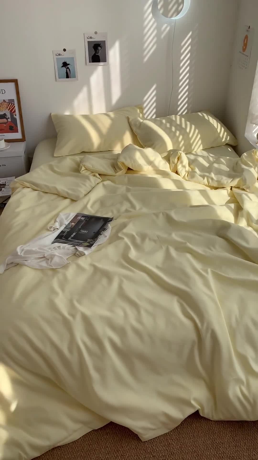 91家纺网 家纺一手货源 找家纺 曼谷新款ins美棉磨毛纯色混搭拼色四件套 芝士