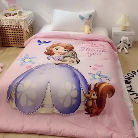 91家纺网 家纺一手货源 找家纺 小芽家居 迪士尼牛奶丝抗菌防螨被 苏菲亚公主